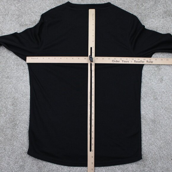 Omni-Wool Midweight Base Layer Shirt Mens Medium Black Lined L/S Pullover - Picture 10 of 13